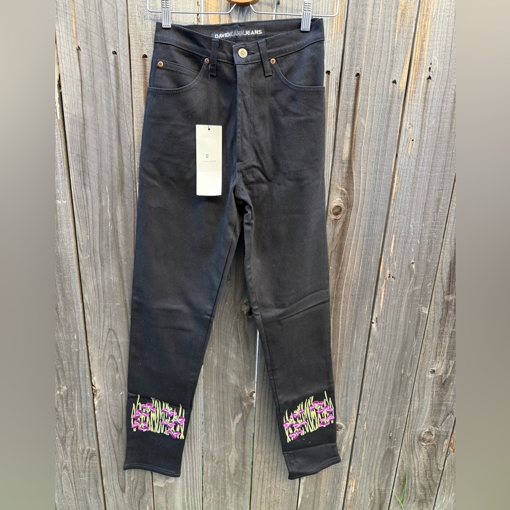 David Kahn Stretch embroidered jeans